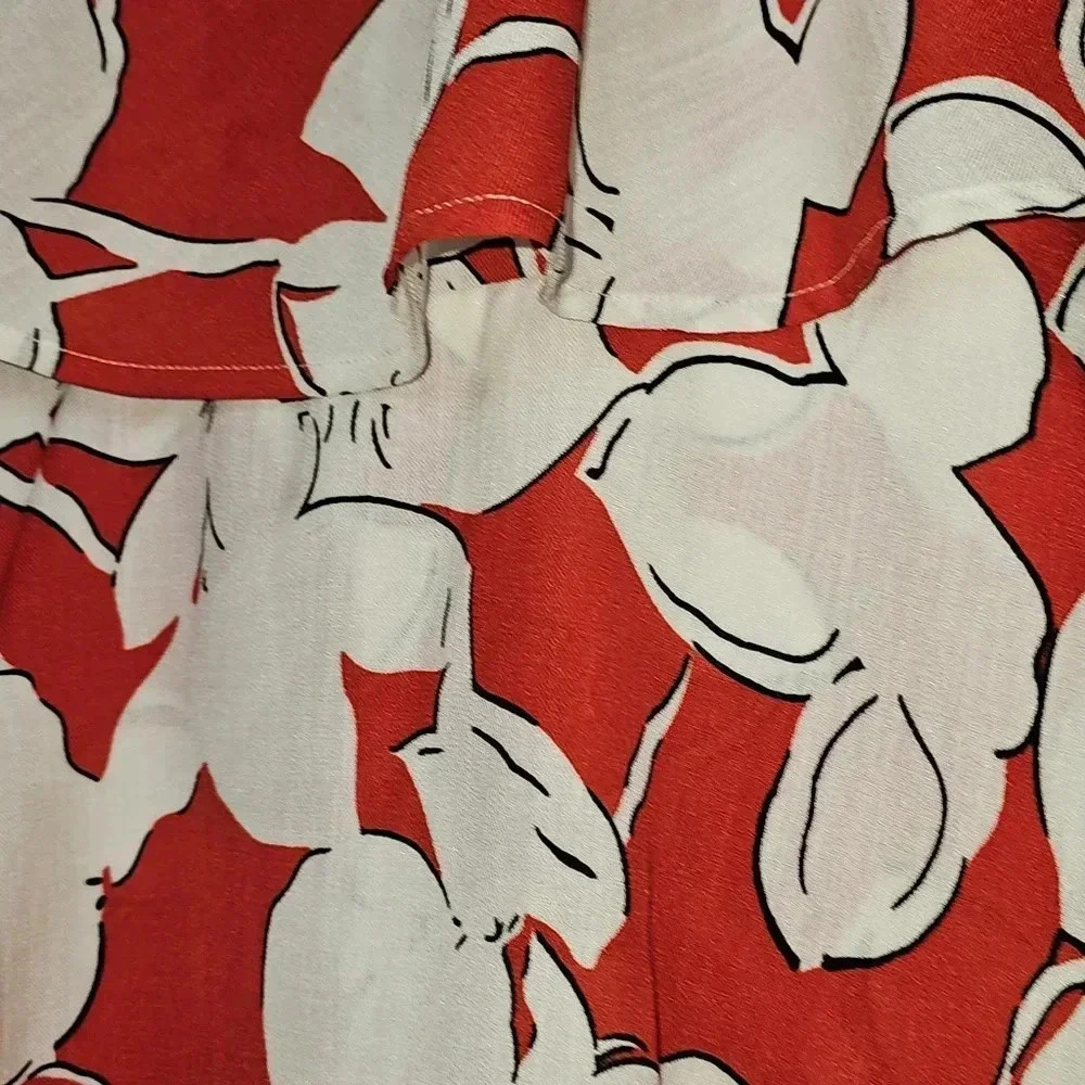 J.O.A Los Angeles Red and White 100% Linen Skort - Picture 5 of 15